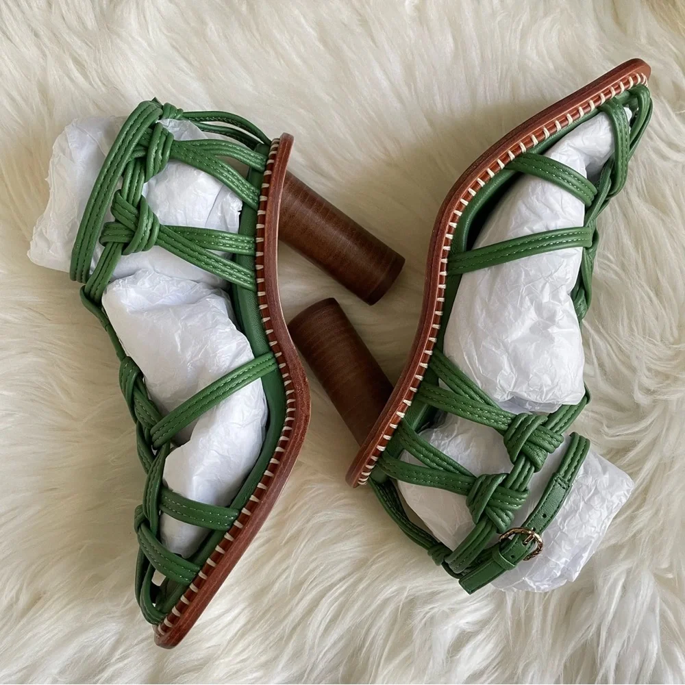 ULLA JOHNSON Tula Knotted High Heel Sandal in Lichen US8 EU38 - Picture 8 of 16